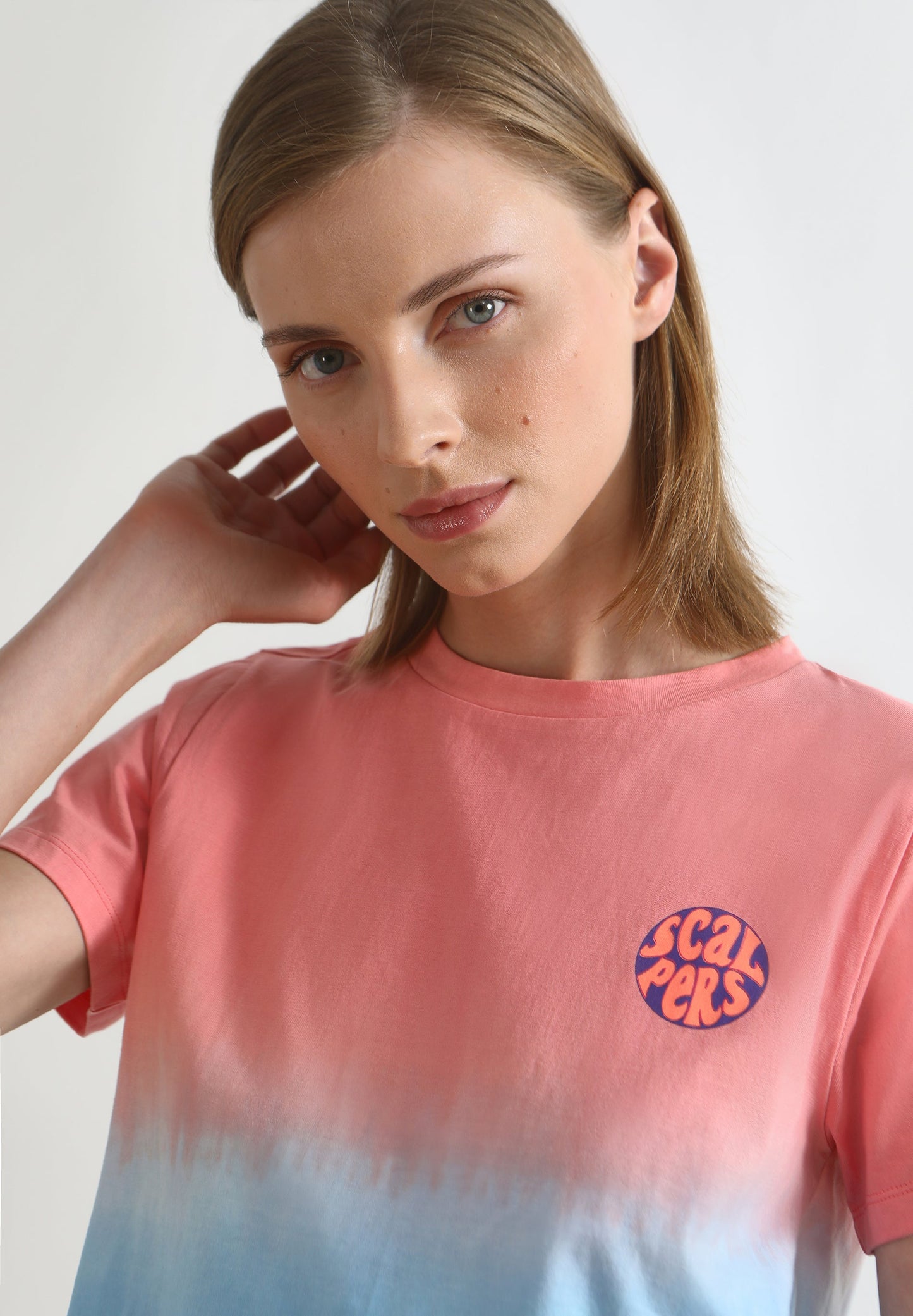 TWO-TONE T-SHIRT WITH LOGO