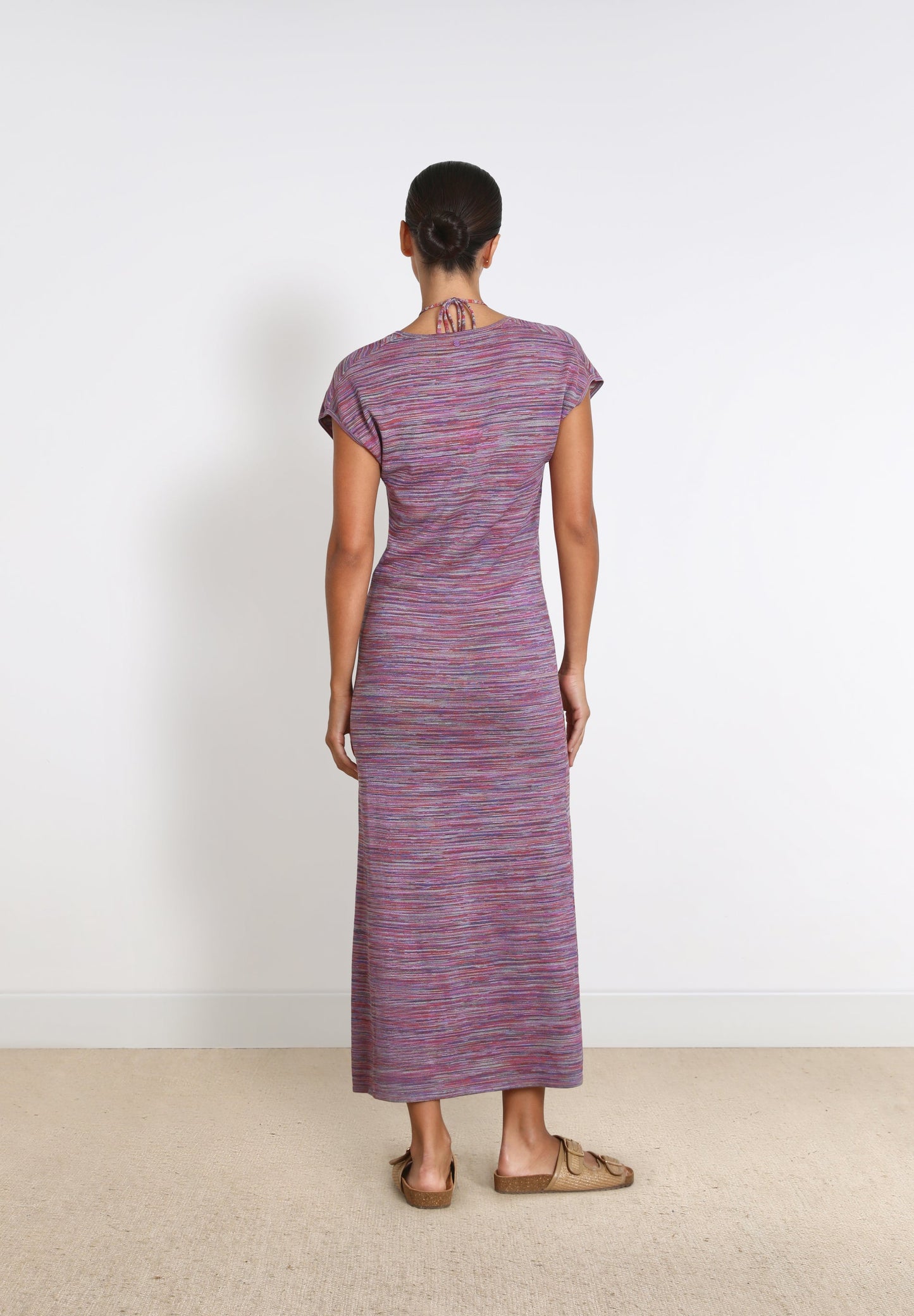 KNIT DRESS WITH TIE NECK