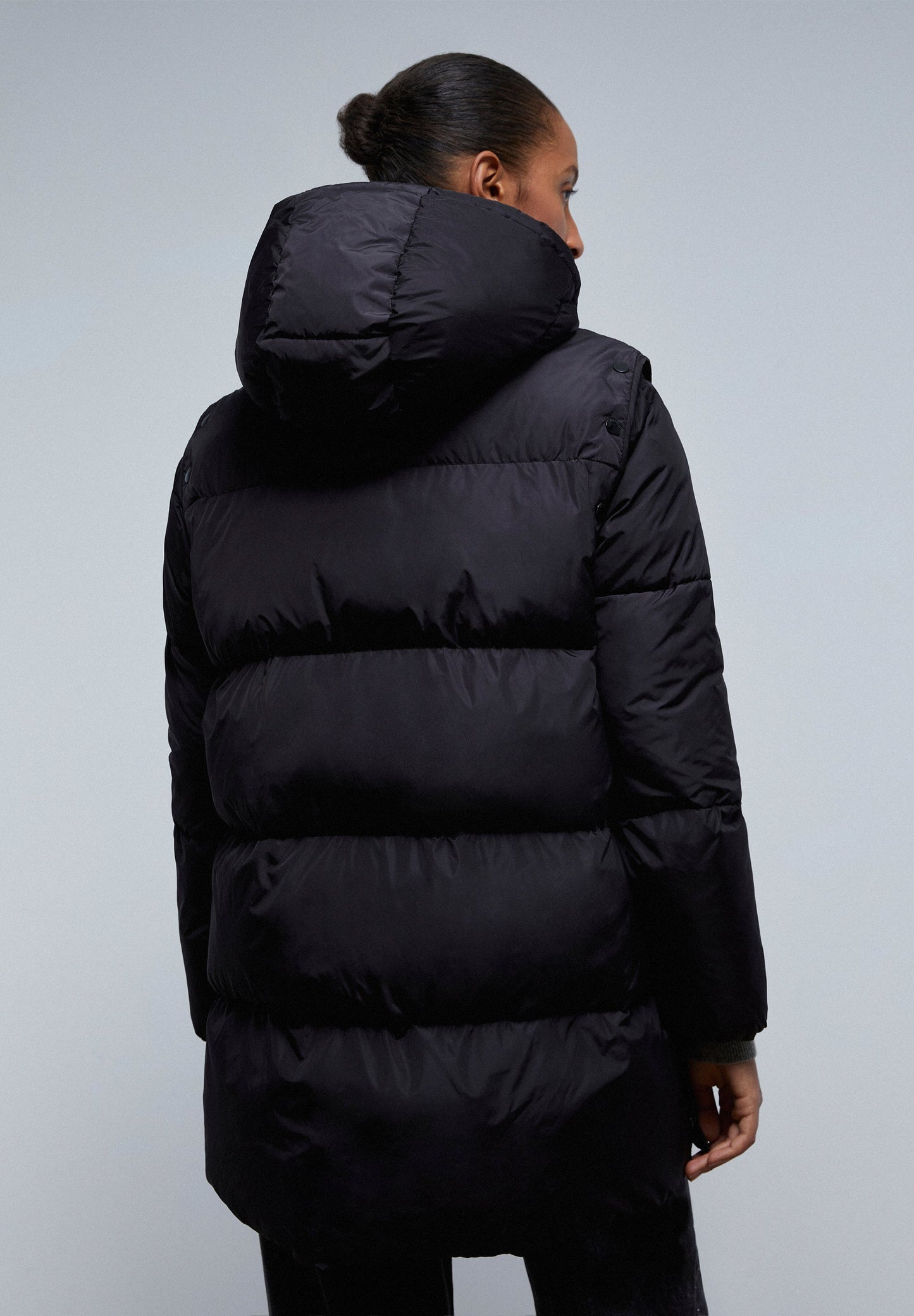 LONG PARKA WITH DETACHABLE SLEEVES