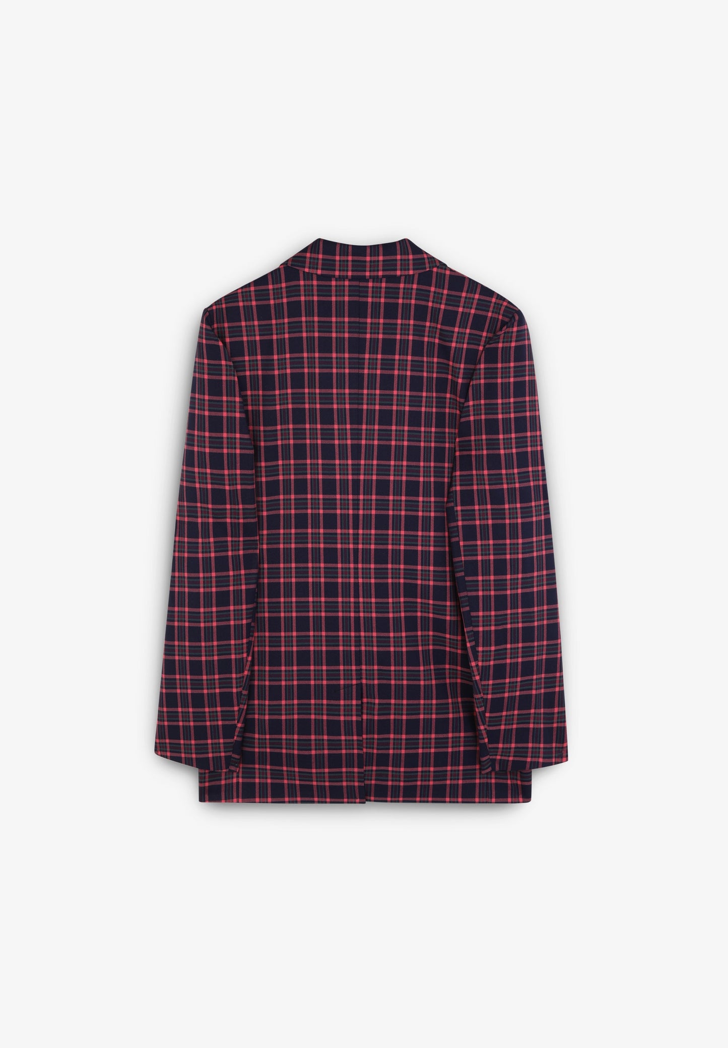 CHECK BLAZER WITH PEAKED LAPEL COLLAR