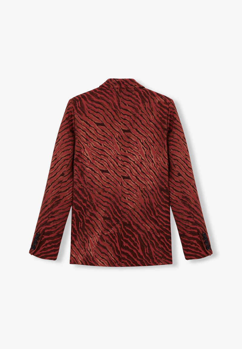 SATIN ANIMAL PRINT BLAZER