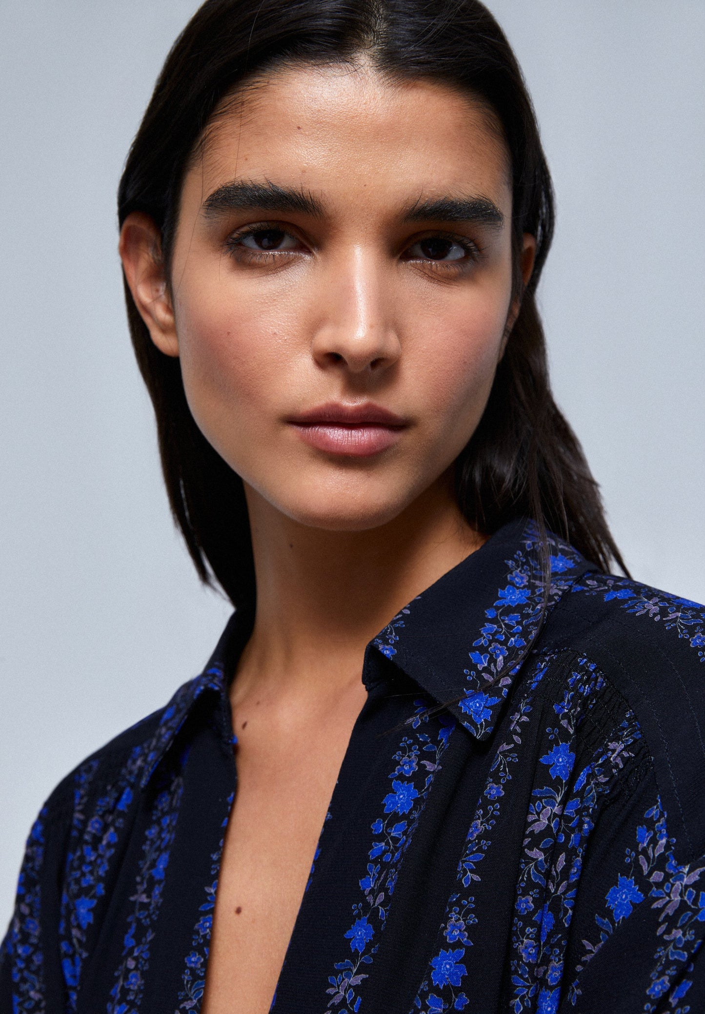 FLORAL STRIPED BLOUSE