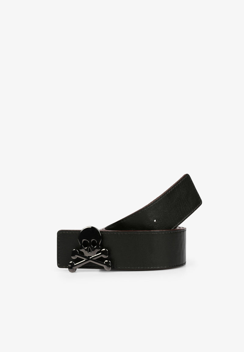 REVERSIBLE BELT WITH SKULL
