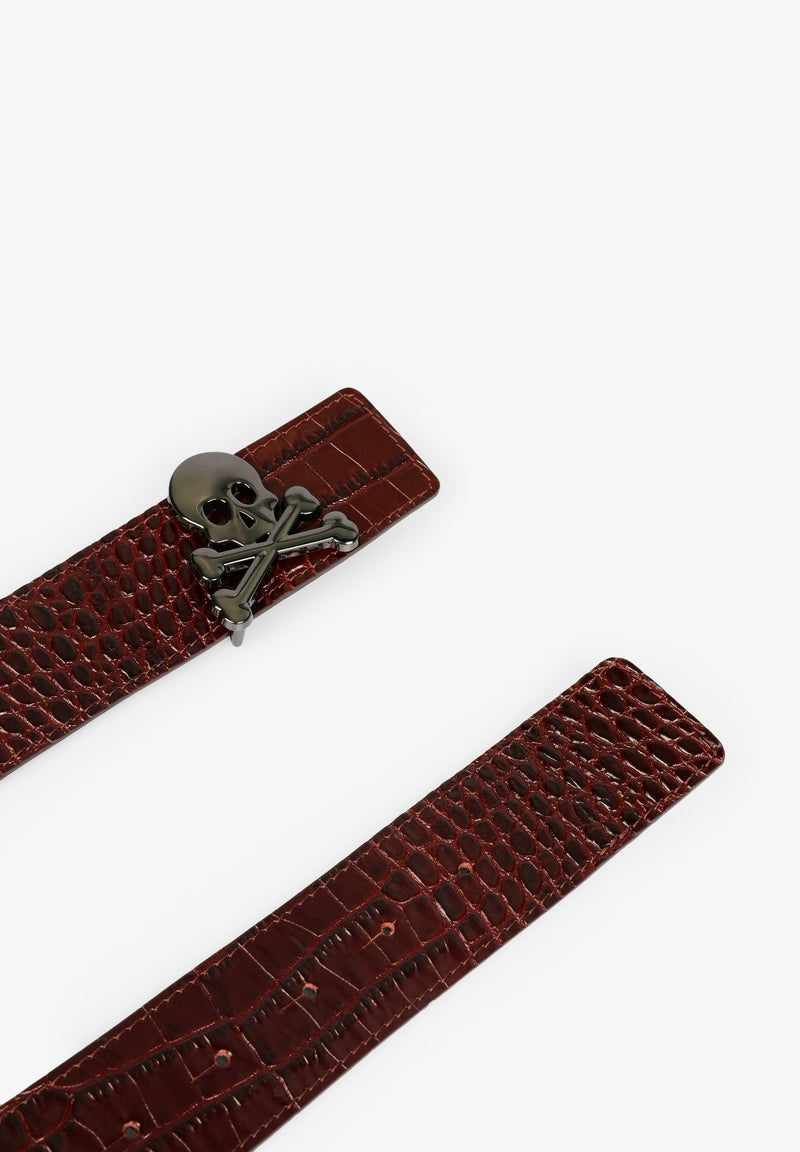 REVERSIBLE BELT WITH SKULL
