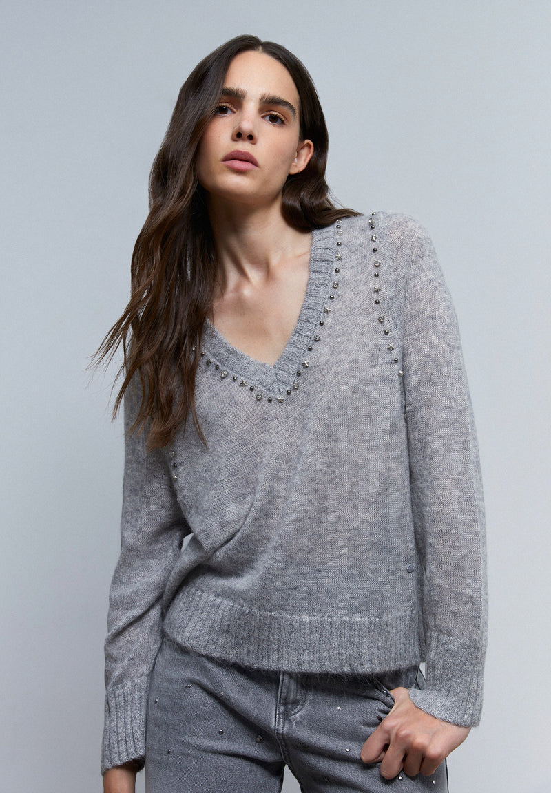 STUD KNIT SWEATER