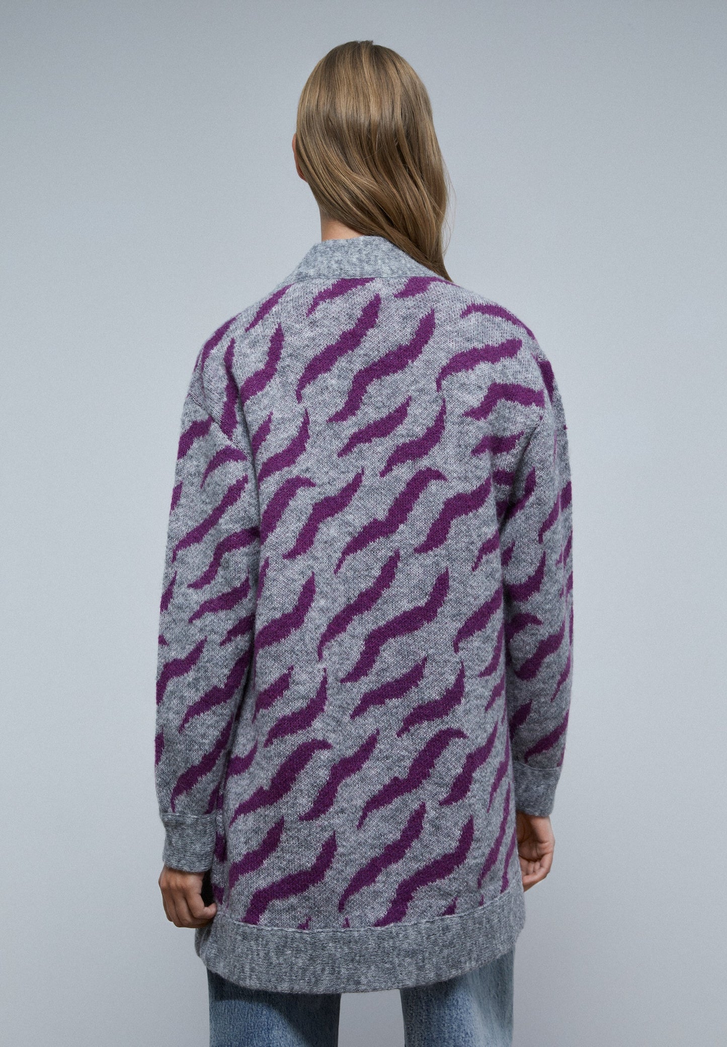 ANIMAL PRINT KNIT CARDIGAN