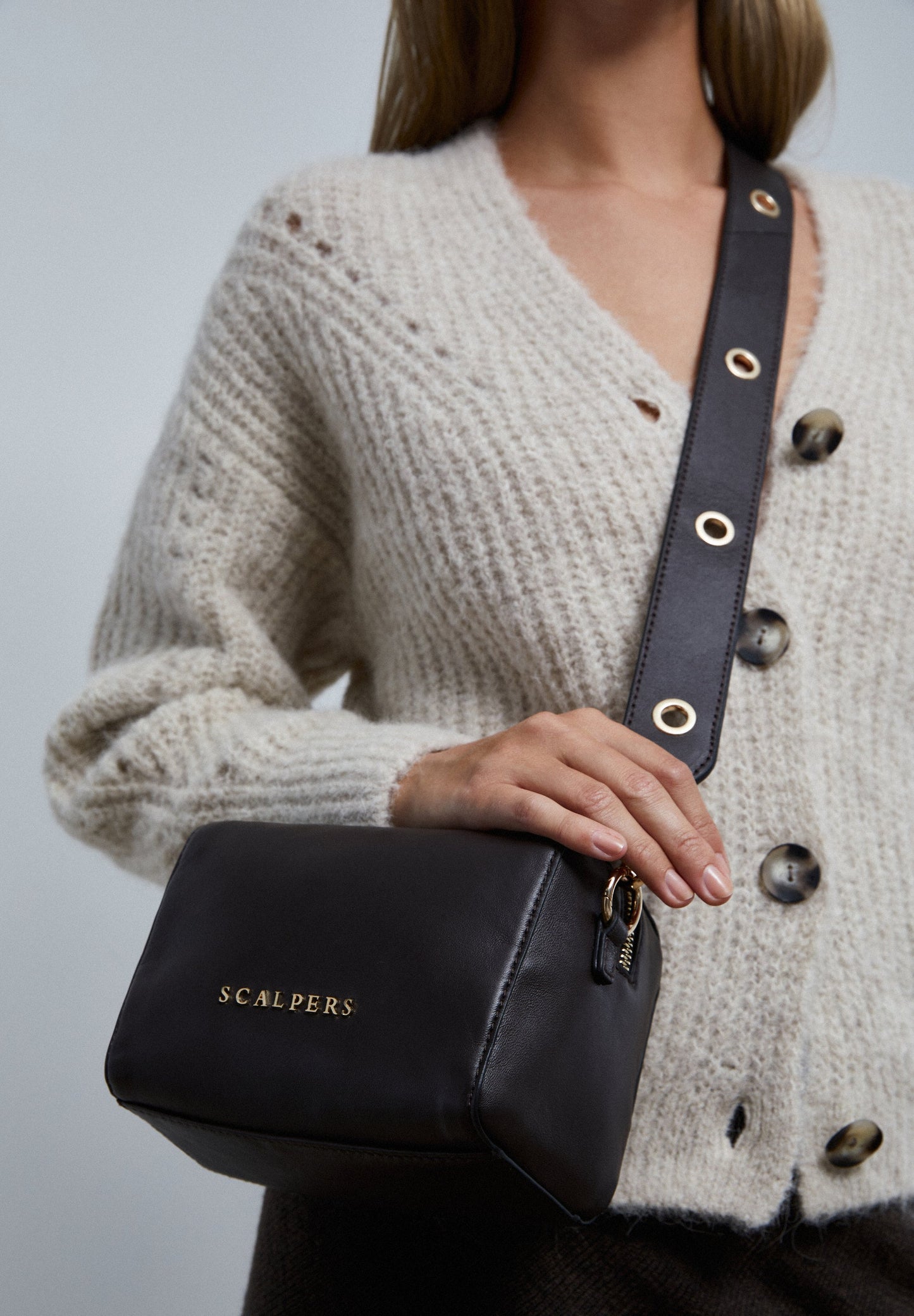 RIBBED CARDIGAN WITH DETAILS