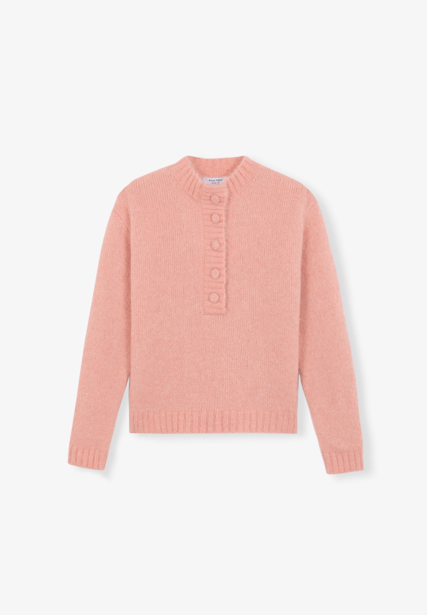 HENLEY NECK KNIT SWEATER