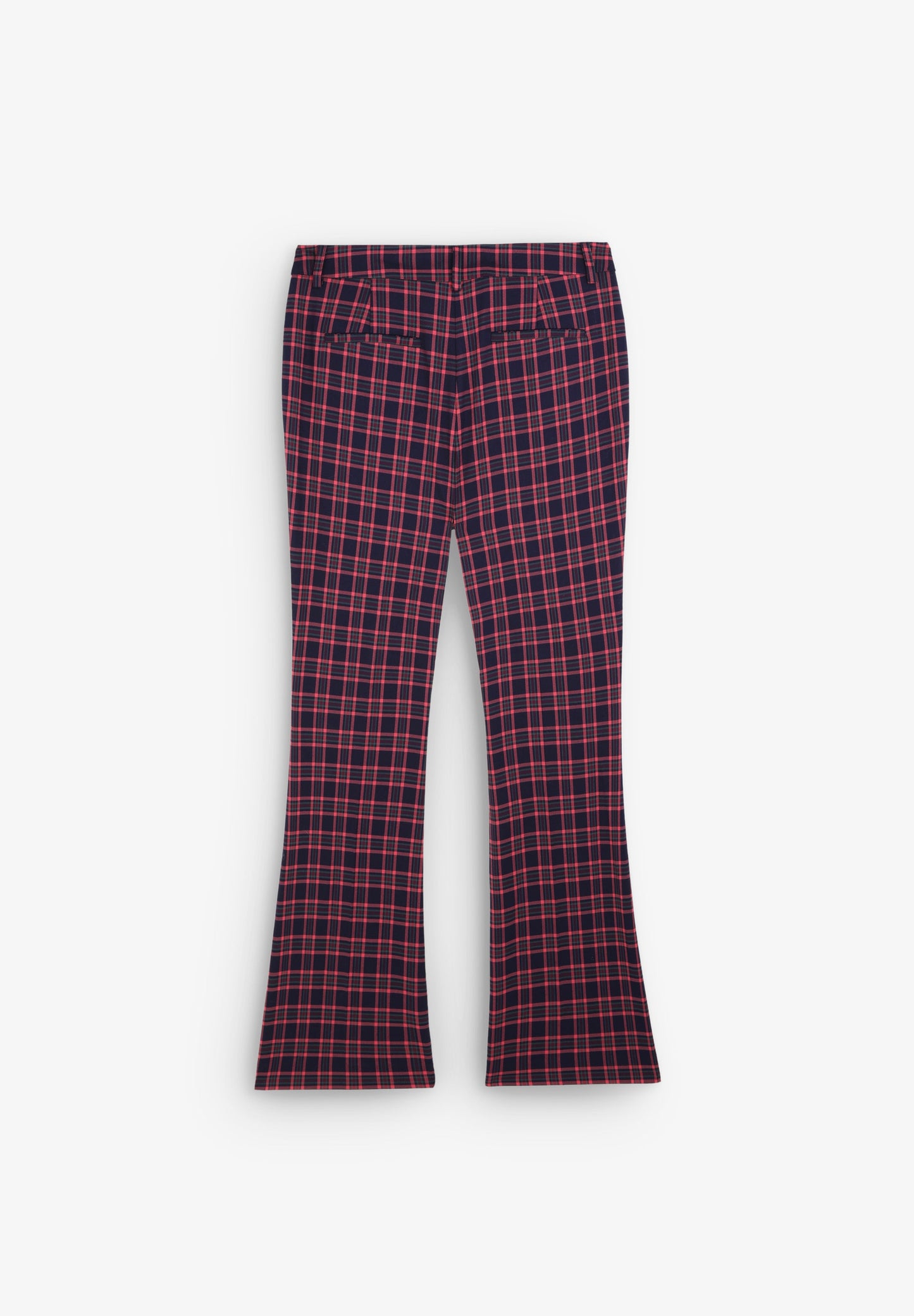 FLARED CHECK TROUSERS