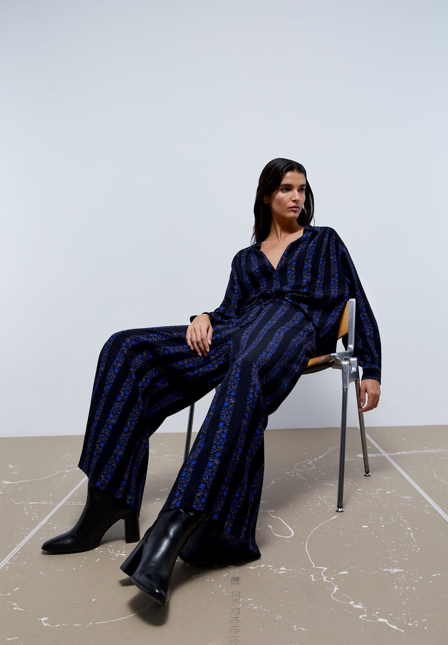 PALAZZO STRIPED FLORAL TROUSERS