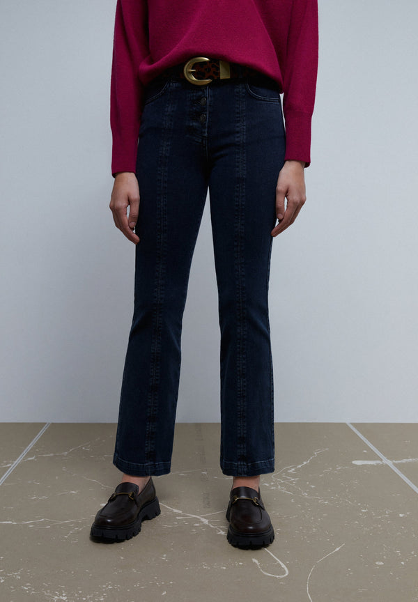 ANKLE FLARED SEAM JEANS