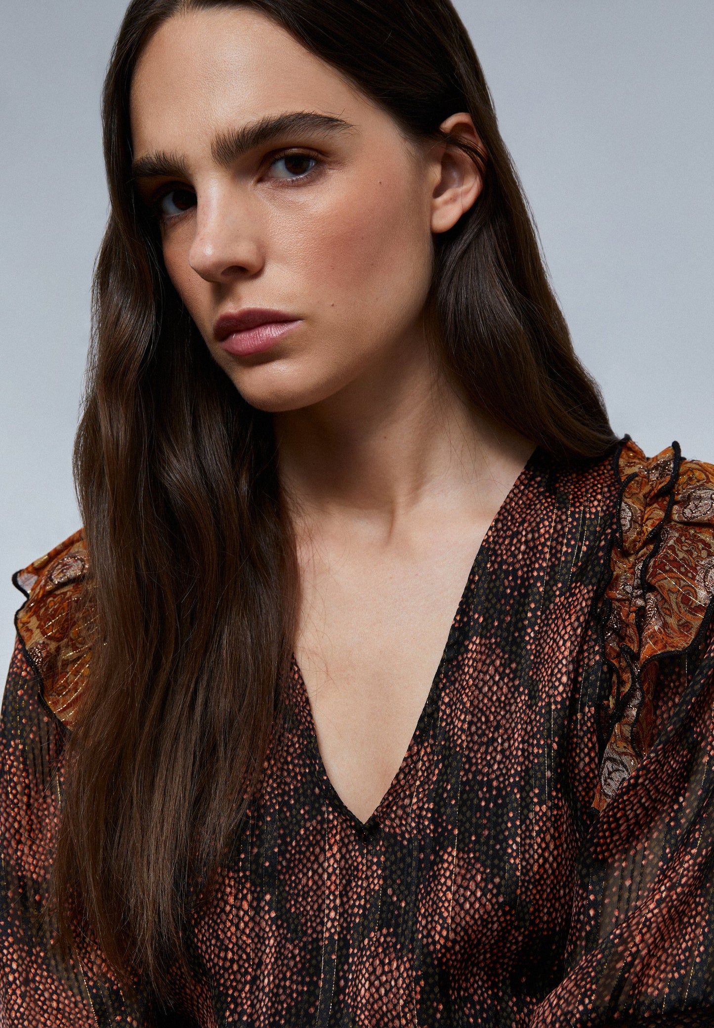 MIDI DRESS WITH LUREX PAISLEY