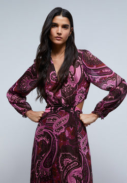 PAISLEY DRESS WITH OPENINGS