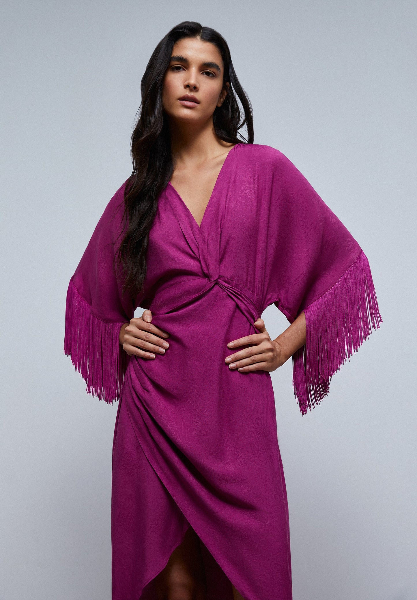 MIDI DRESS WITH FRINGING