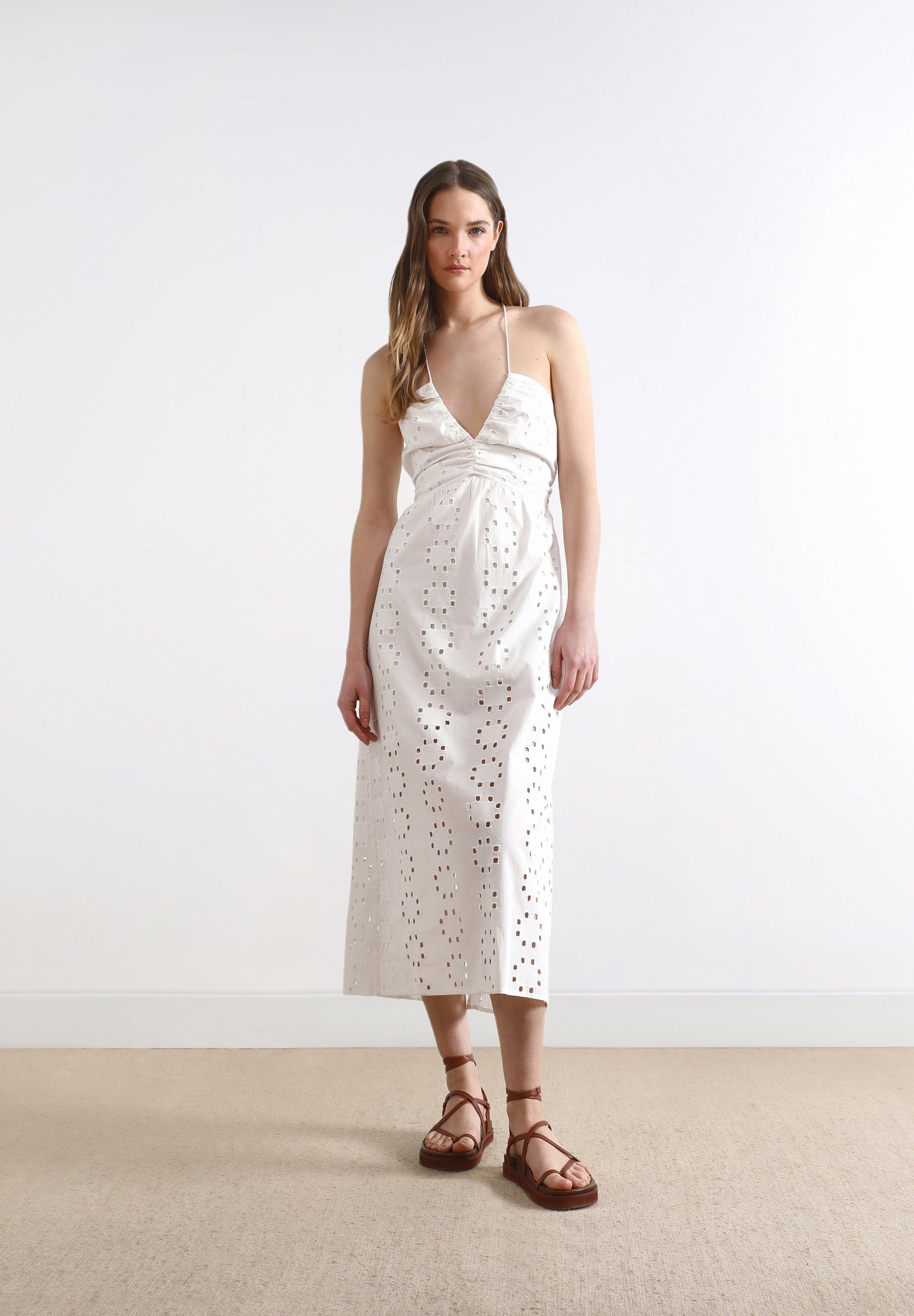 BRODERIE ANGLAISE MIDI DRESS