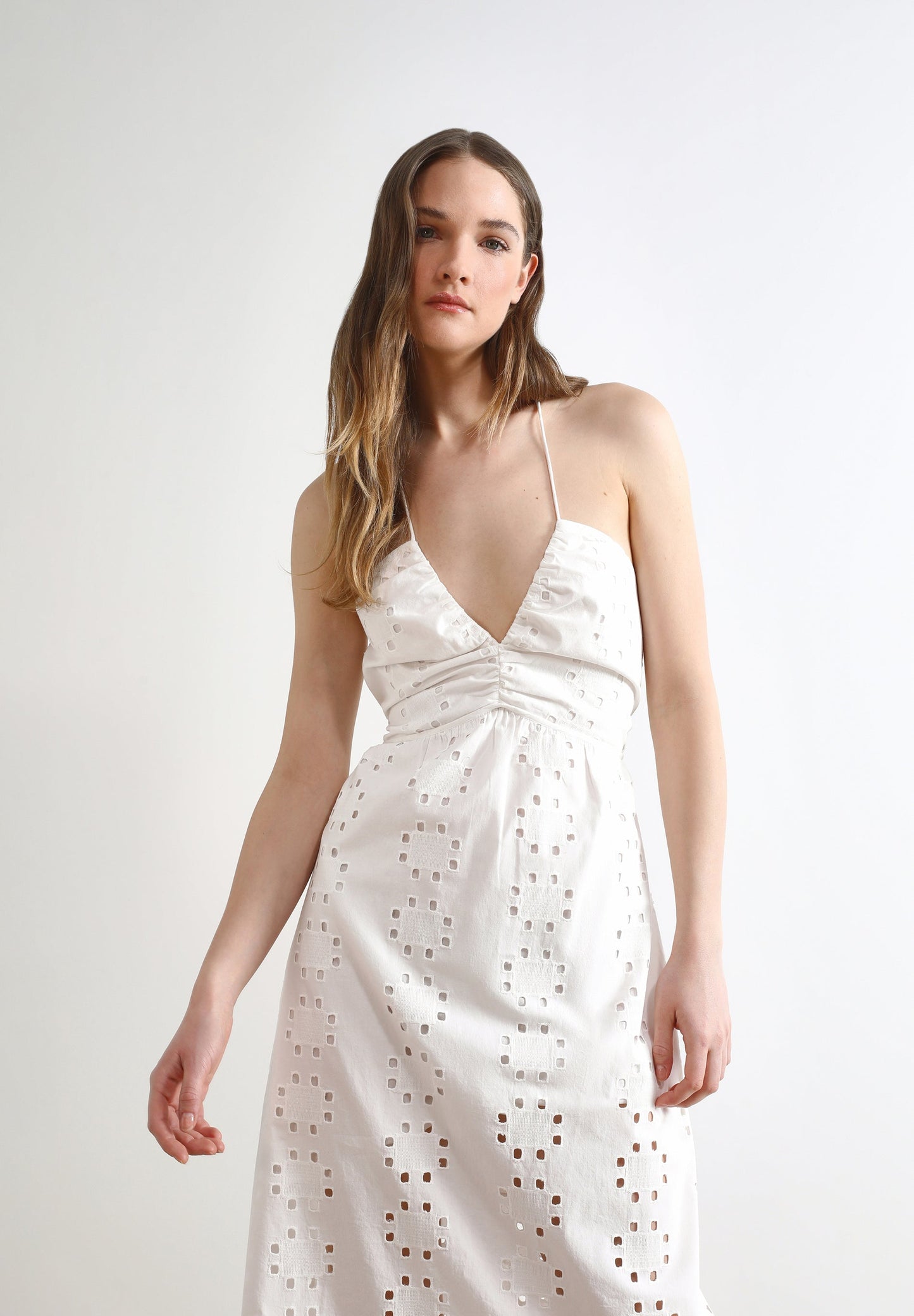 BRODERIE ANGLAISE MIDI DRESS