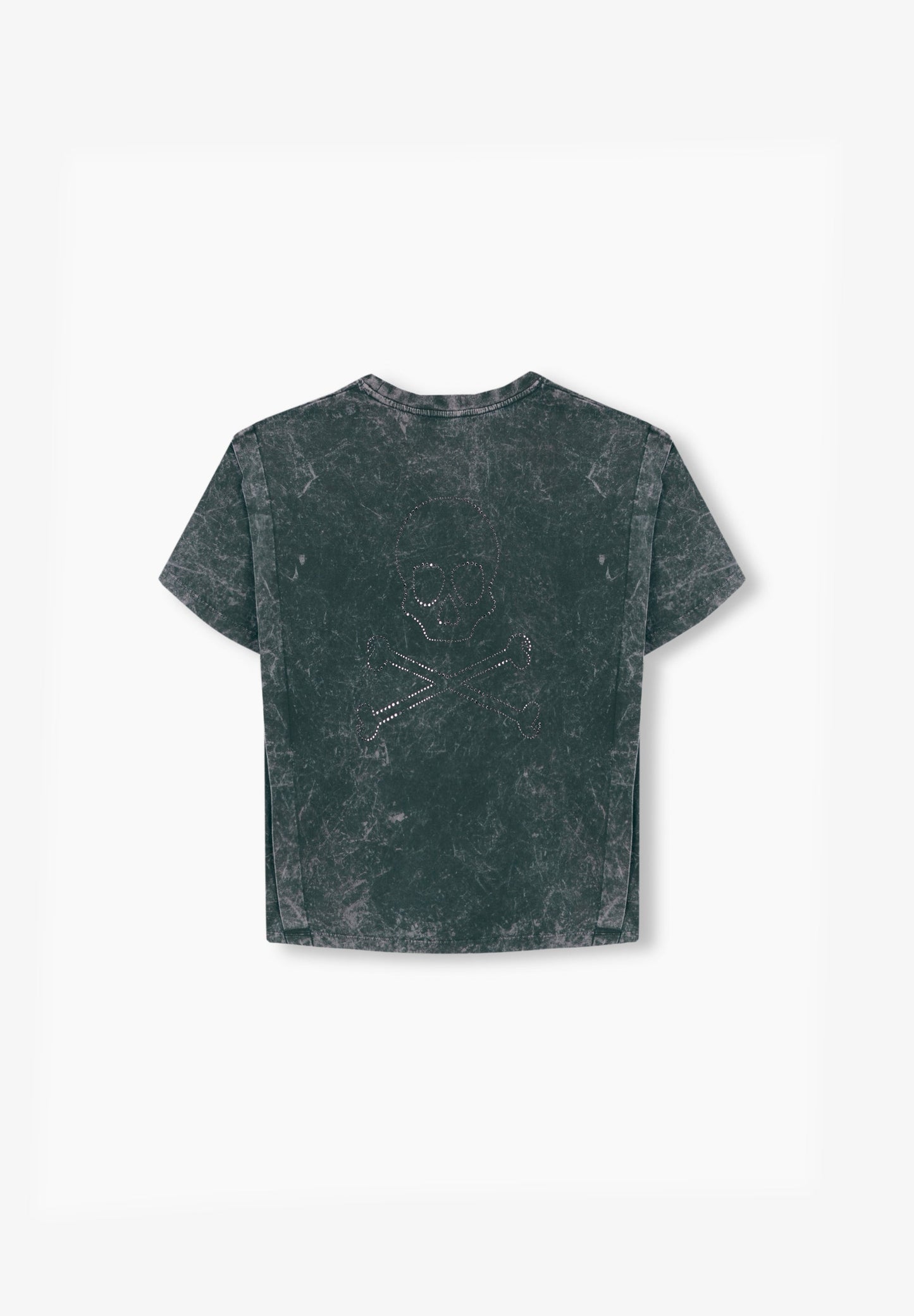 T-SHIRT WITH CRISTAL SKULL ON BACK