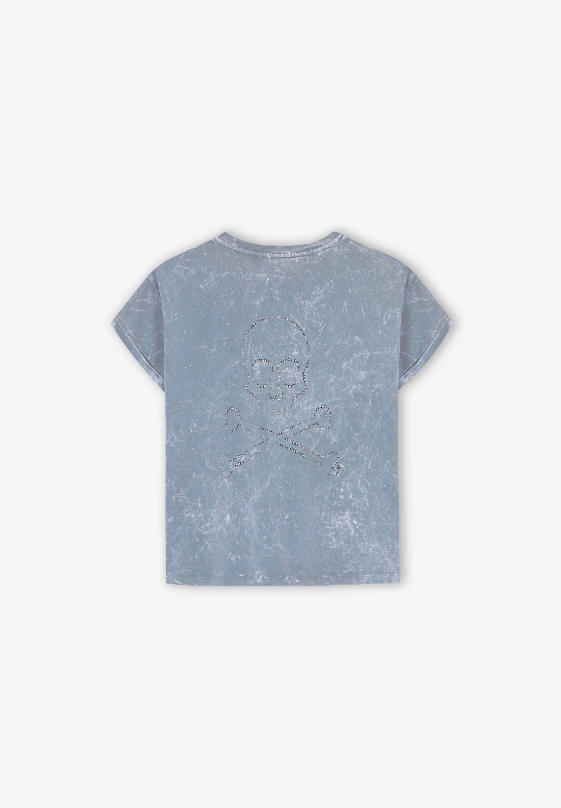 FADED T-SHIRT WITH SKULL STUDS – Scalpers ROW