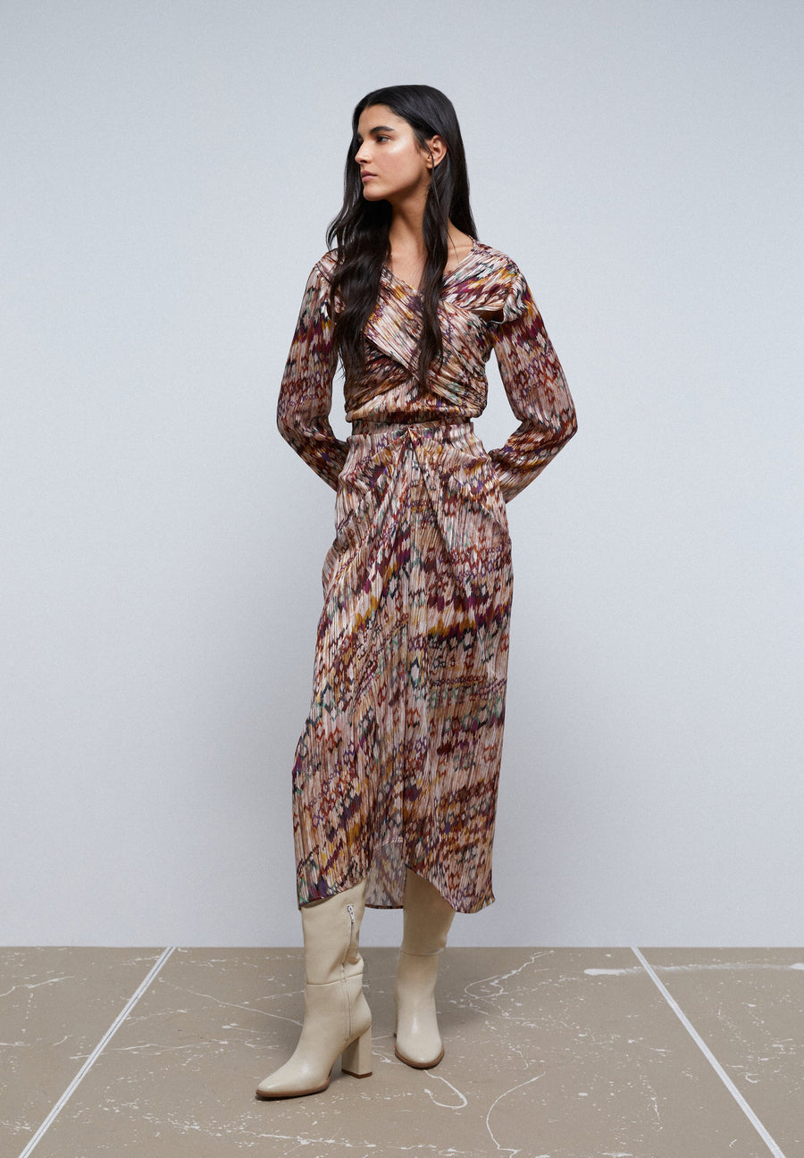 PLEATED MIDI SKIRT