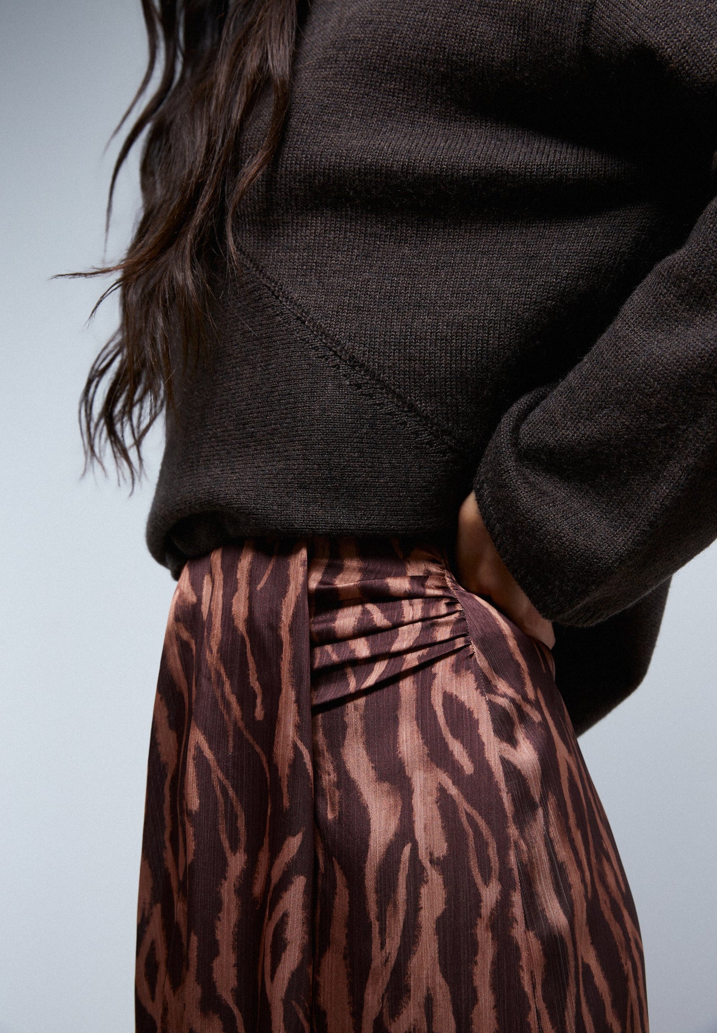 ZEBRA PRINT RUCHED SKIRT