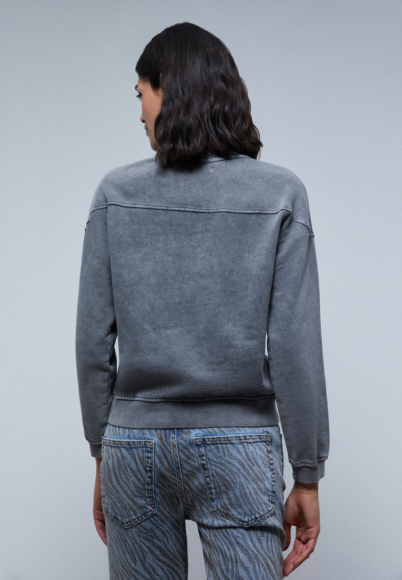 FADED SWEATSHIRT WITH EMBROIDERED LOGO