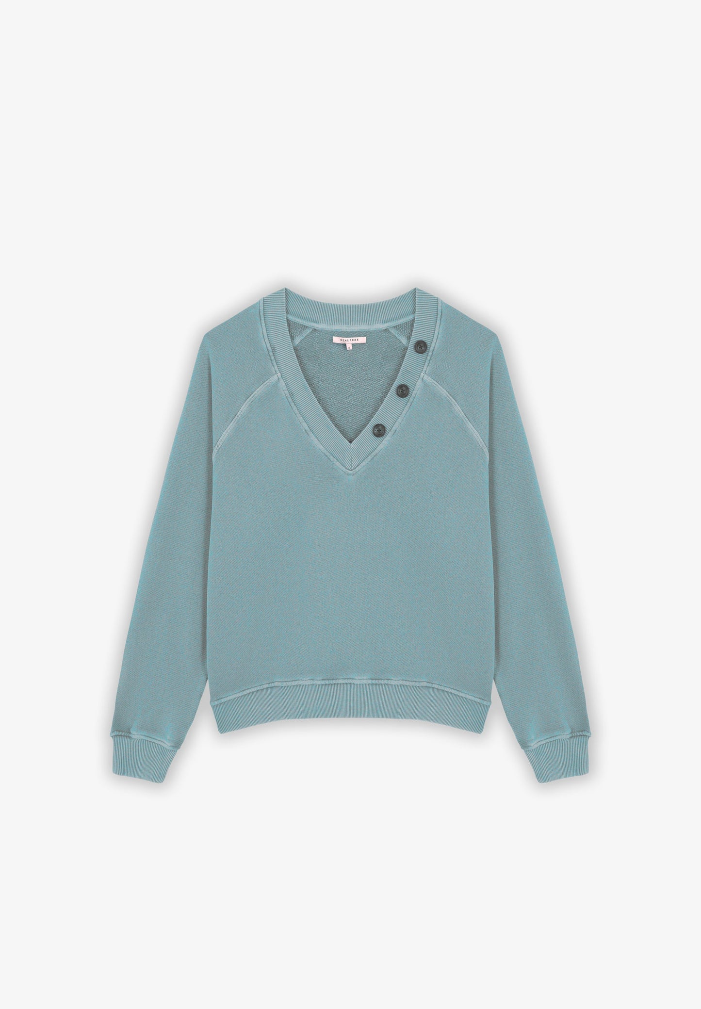 BUTTONED NECK SWEATSHIRT