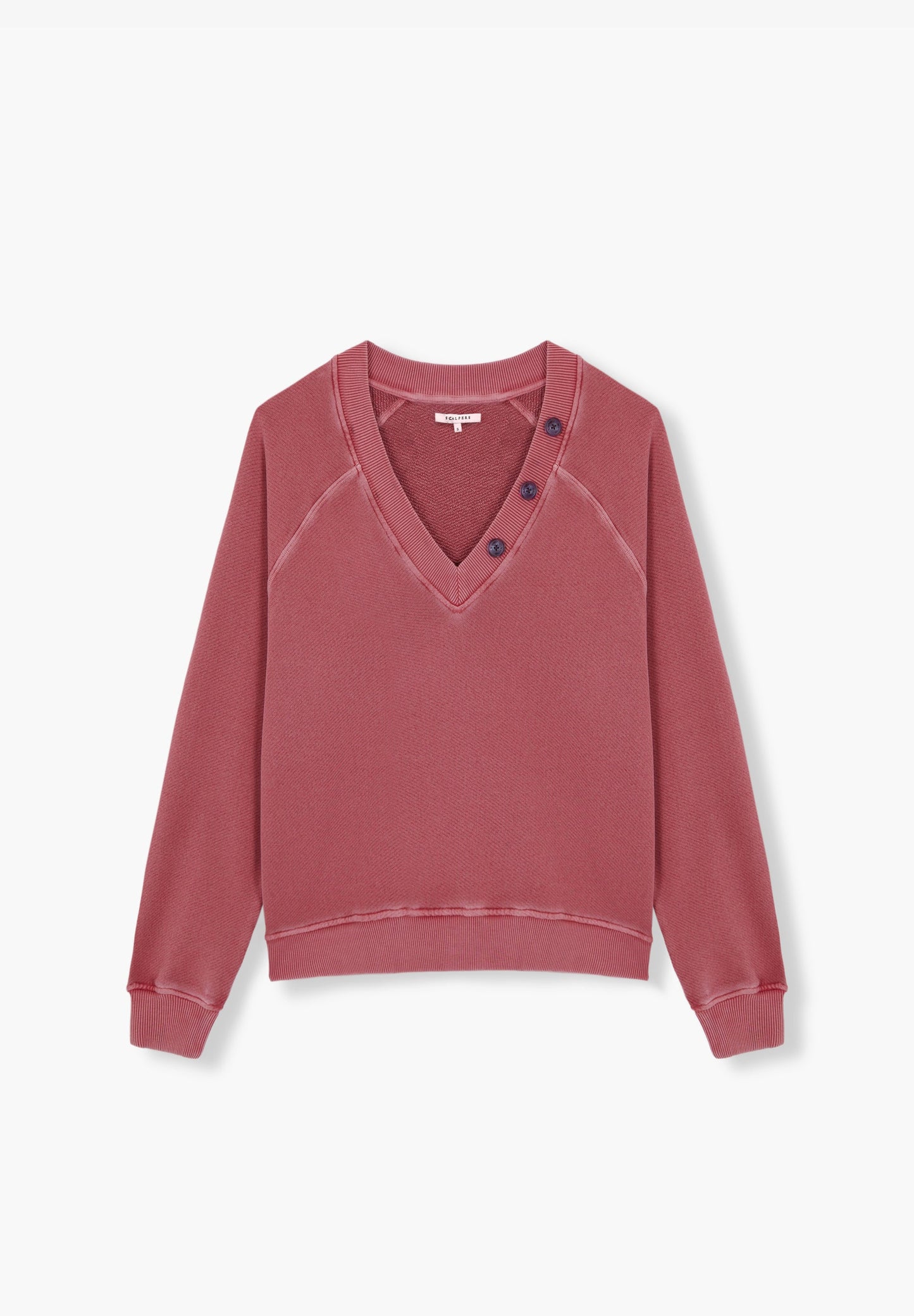 BUTTONED NECK SWEATSHIRT