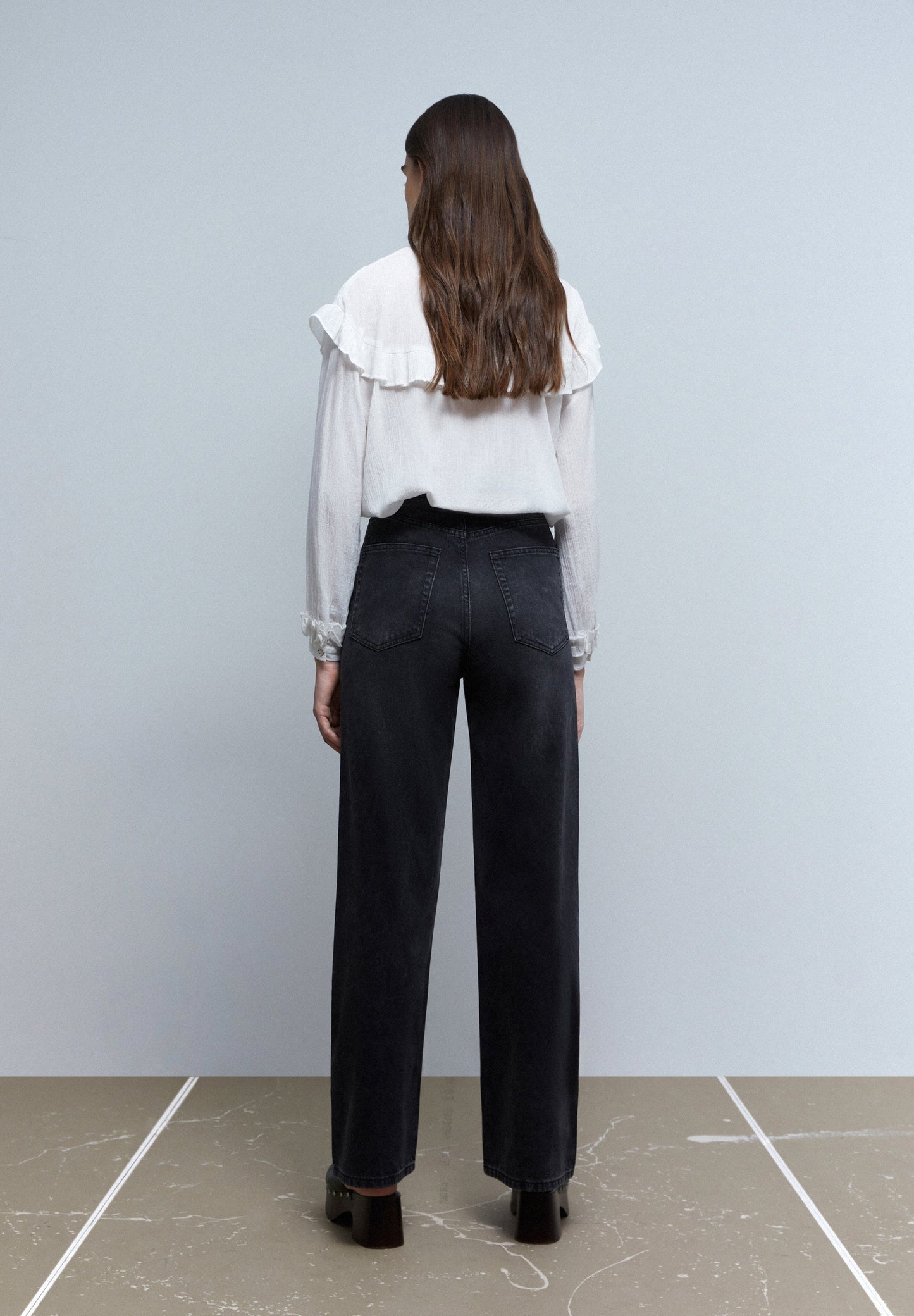 WIDE LEG JEANS WITH GLITTER