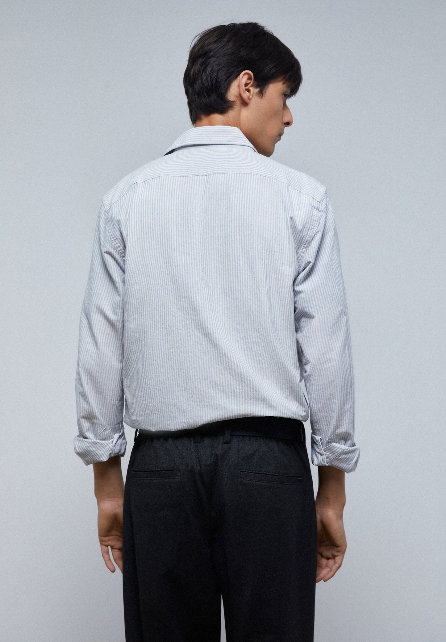 STRIPED SHIRT WITH SKULL AND PLACKET