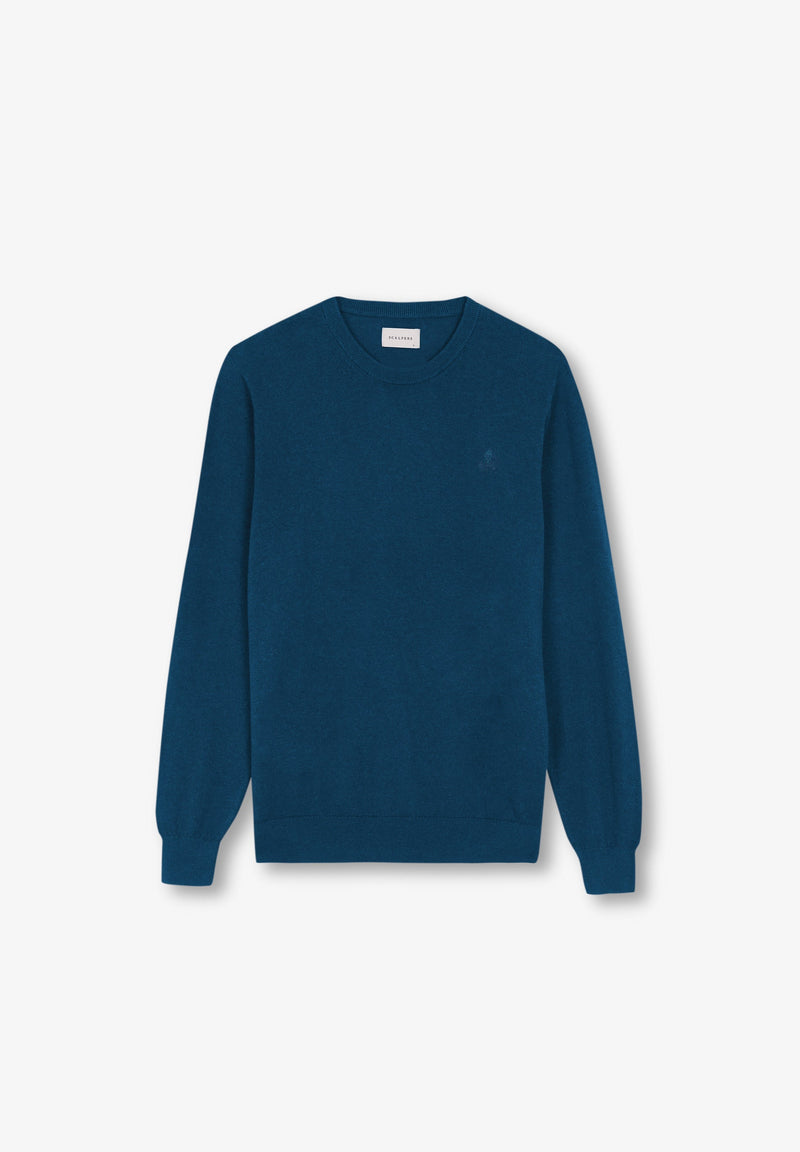ROUND NECK SWEATER WITH SKULL