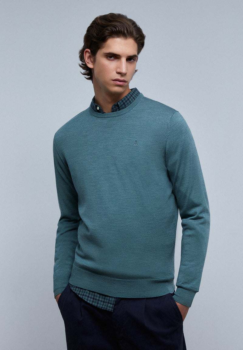 ROUND NECK SWEATER WITH SKULL