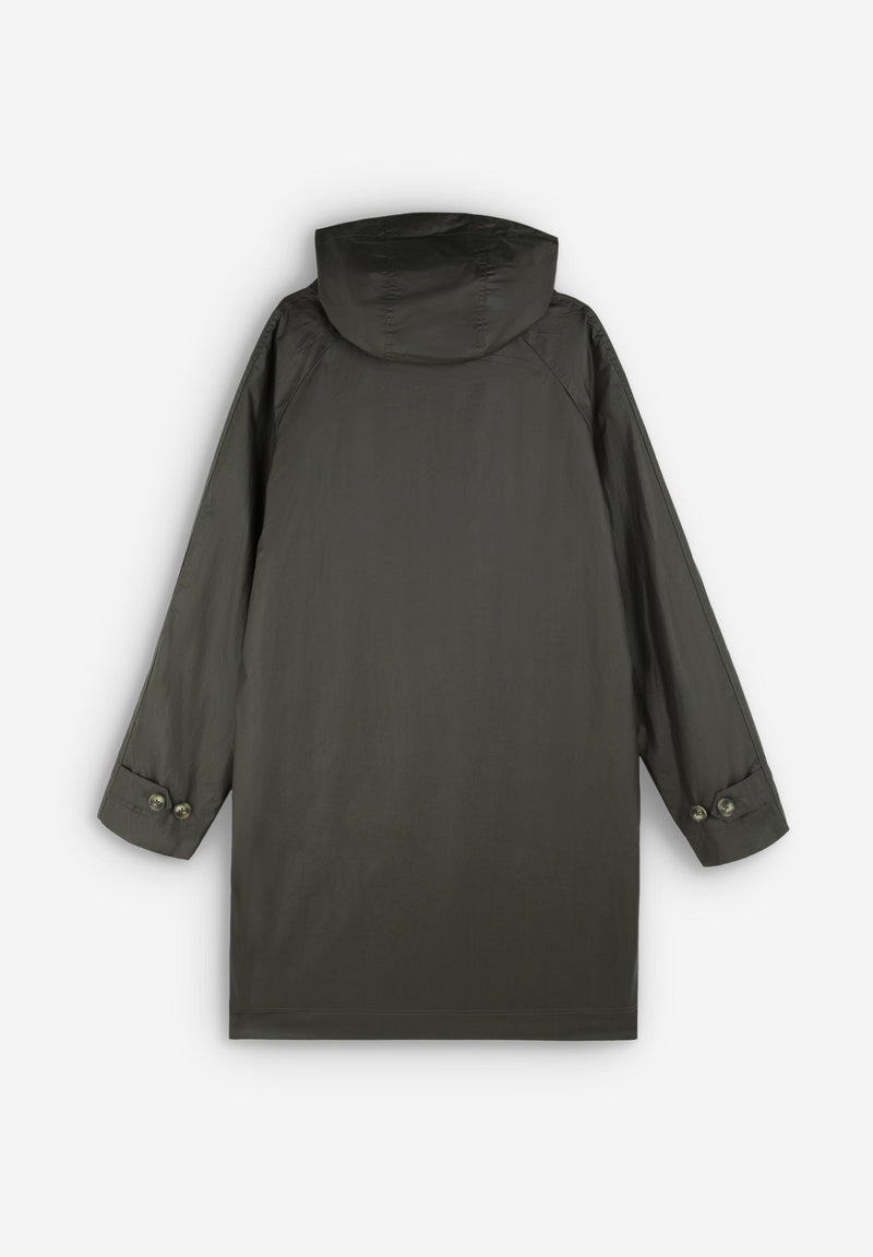 WAXED PARKA WITH COLLAR DETAIL