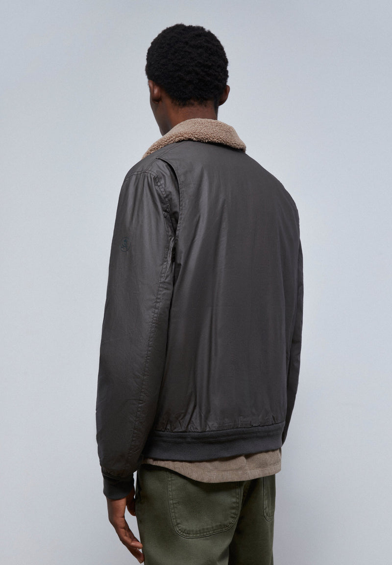 AVIATOR JACKET WITH SHEARLING COLLAR