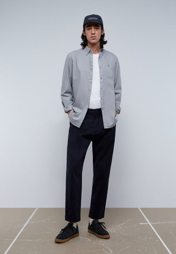 T-SHIRT WITH POCKET AND BUTTON-DOWN COLLAR