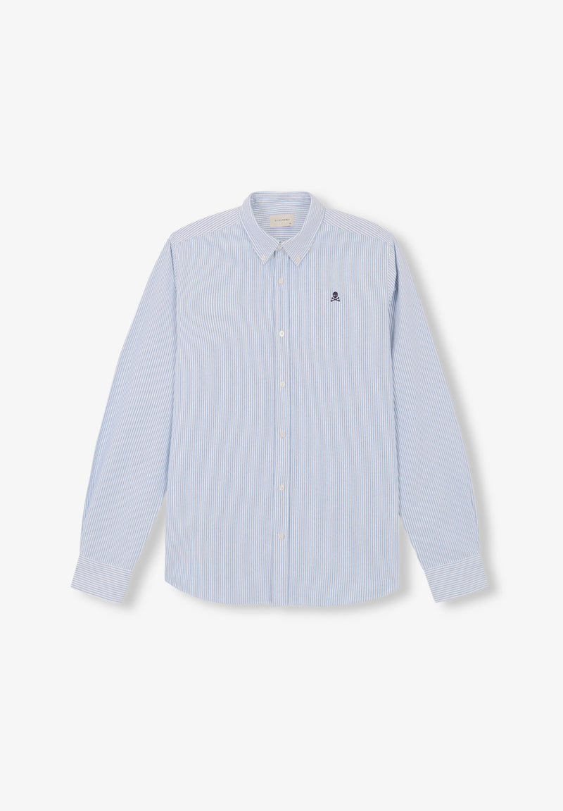 OXFORD SHIRT WITH CONTRAST SKULL PRINT