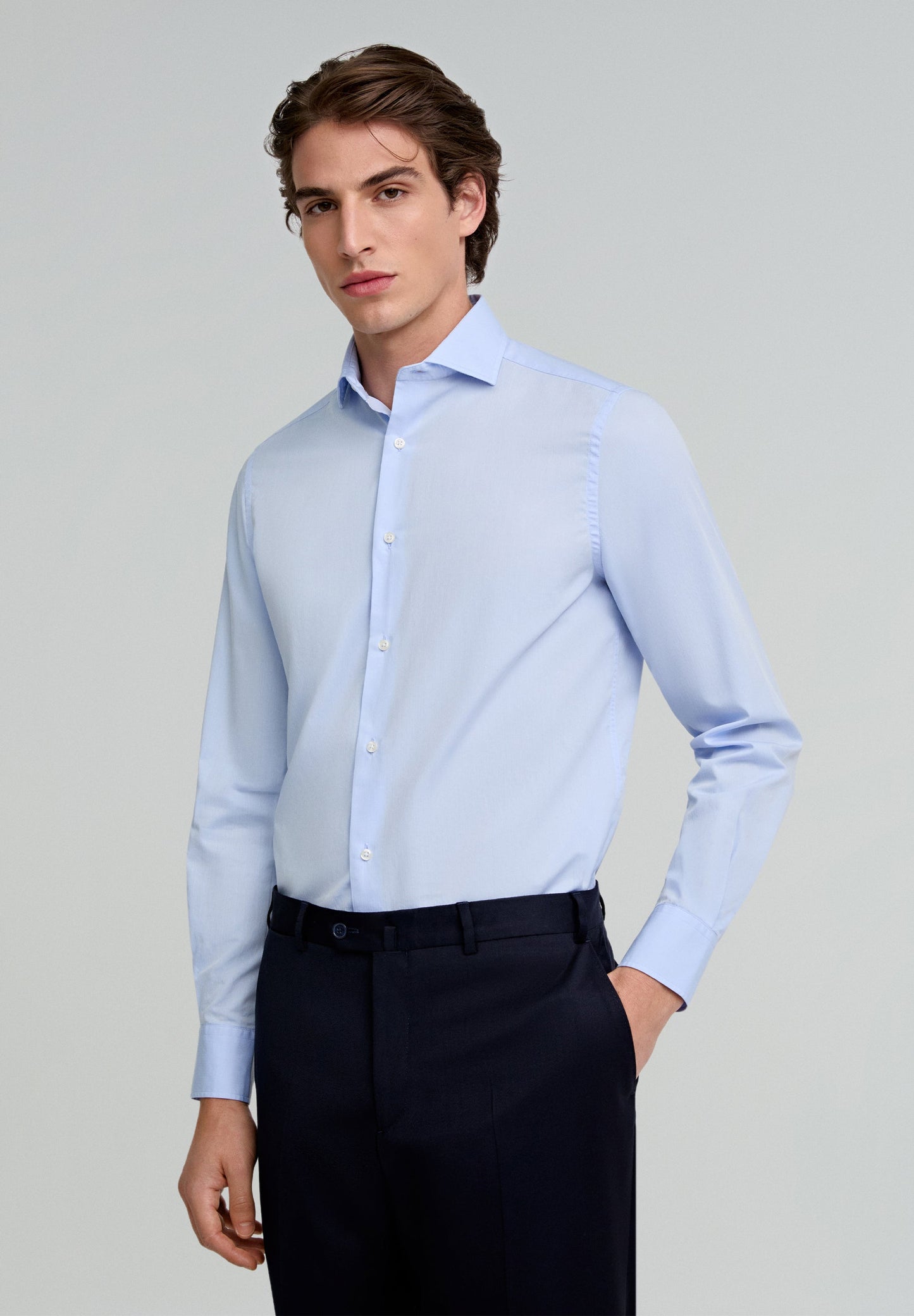 MIXED CUFF DRESS SHIRT