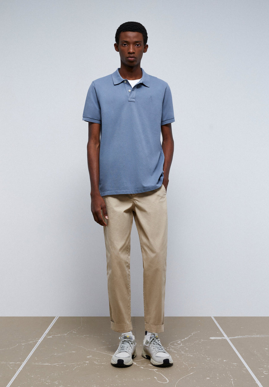 BASIC POLO SHIRT WITH SKULL DETAIL