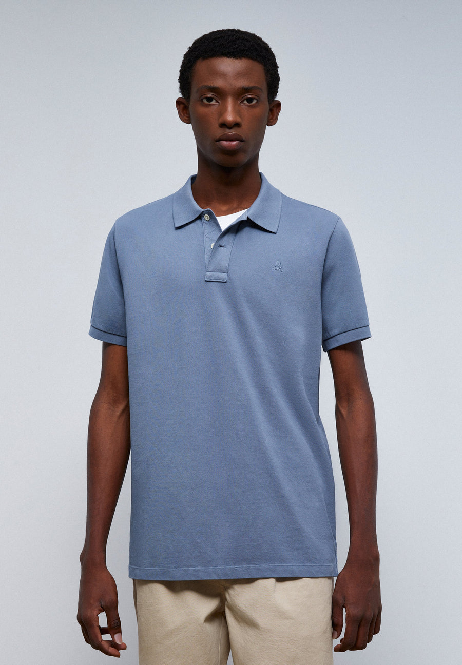 BASIC POLO SHIRT WITH SKULL DETAIL