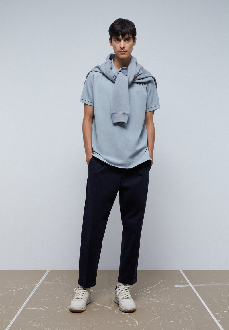 BASIC POLO SHIRT WITH SKULL DETAIL