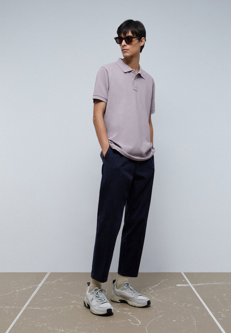 BASIC POLO SHIRT WITH SKULL DETAIL