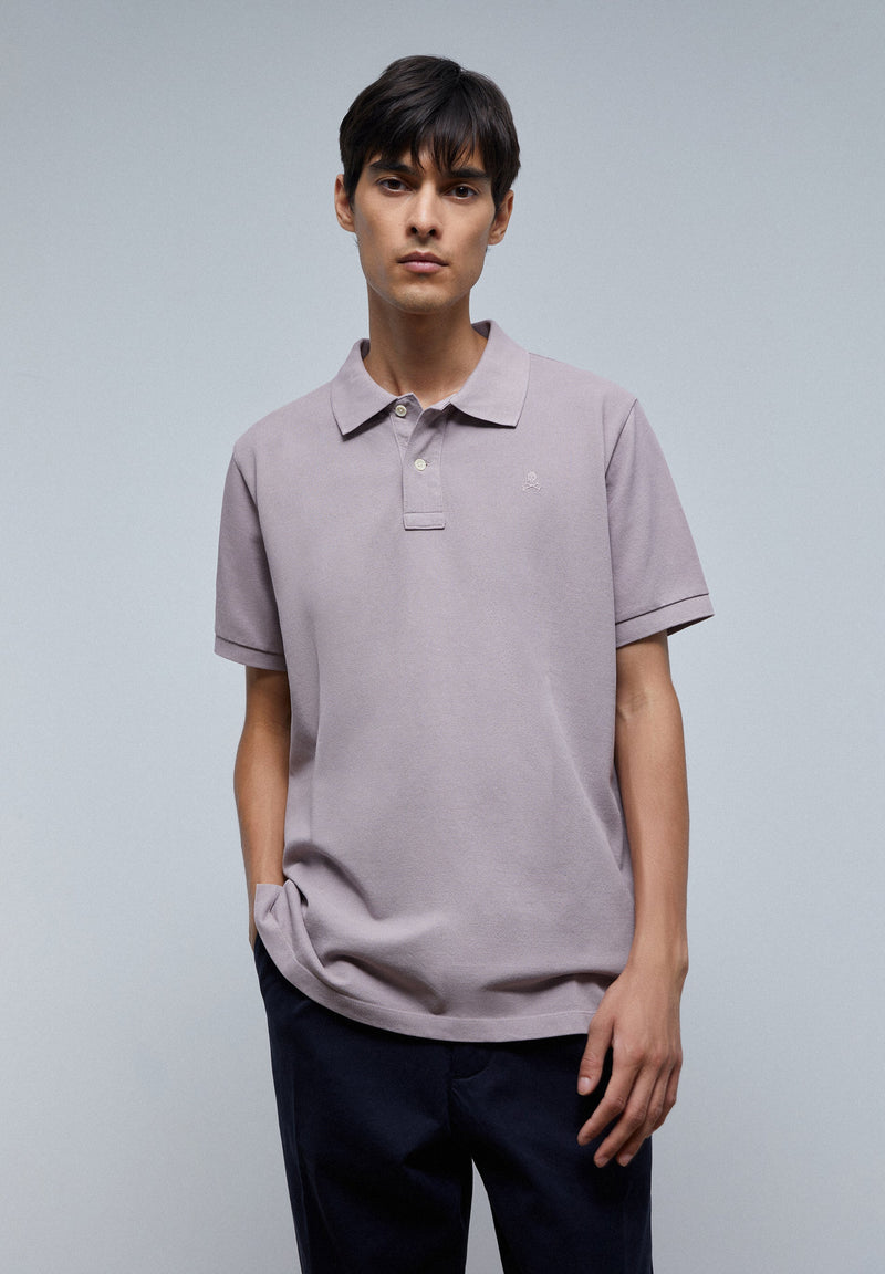 BASIC POLO SHIRT WITH SKULL DETAIL