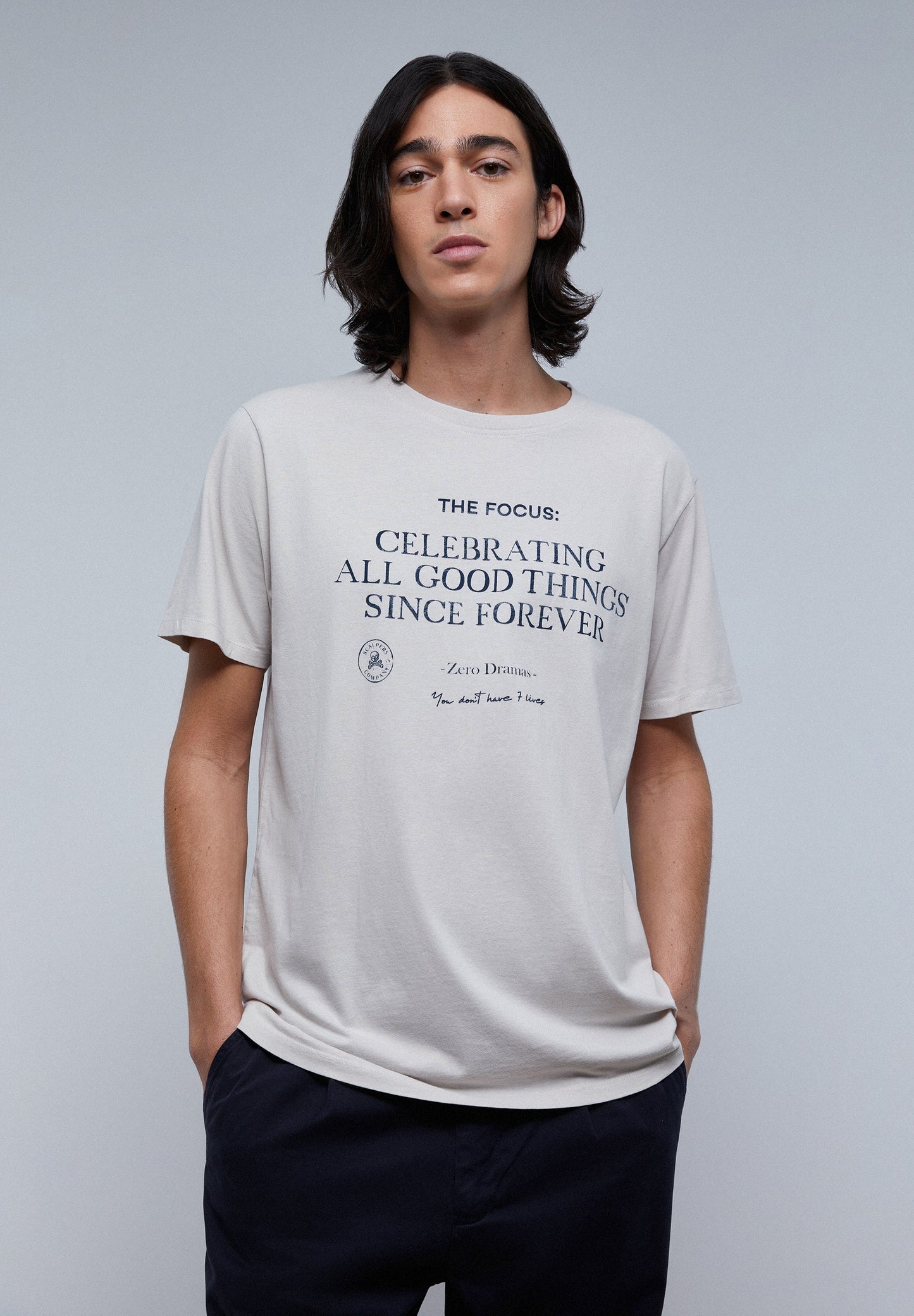 T-SHIRT WITH SLOGAN PRINT ON THE FRONT