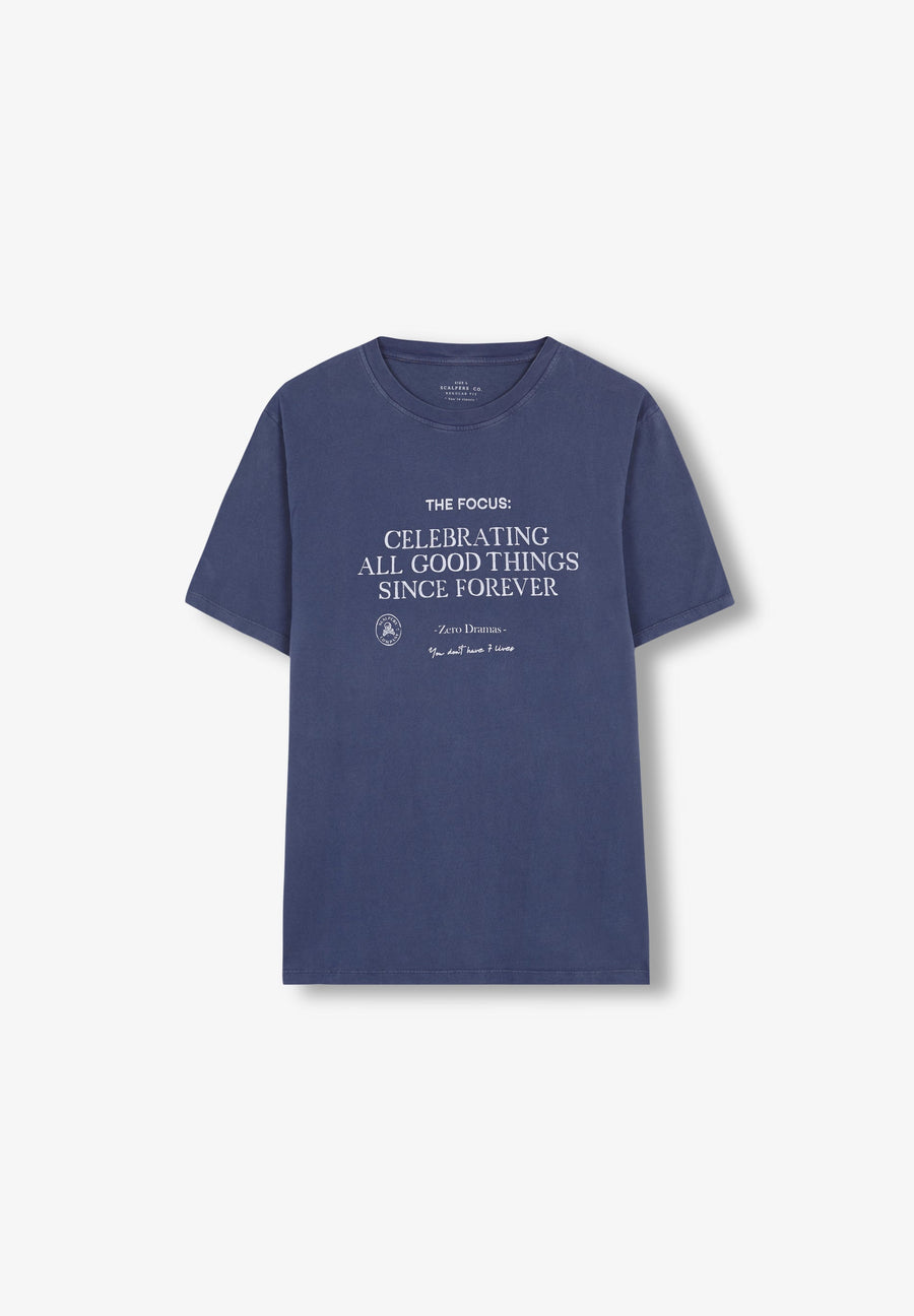 T-SHIRT WITH SLOGAN PRINT ON THE FRONT