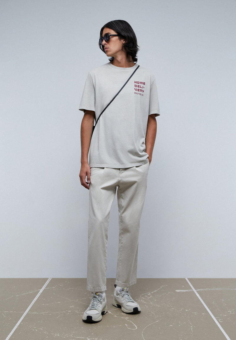 FADED T-SHIRT WITH CONTRAST PRINT