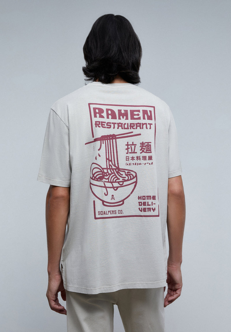 FADED T-SHIRT WITH CONTRAST PRINT