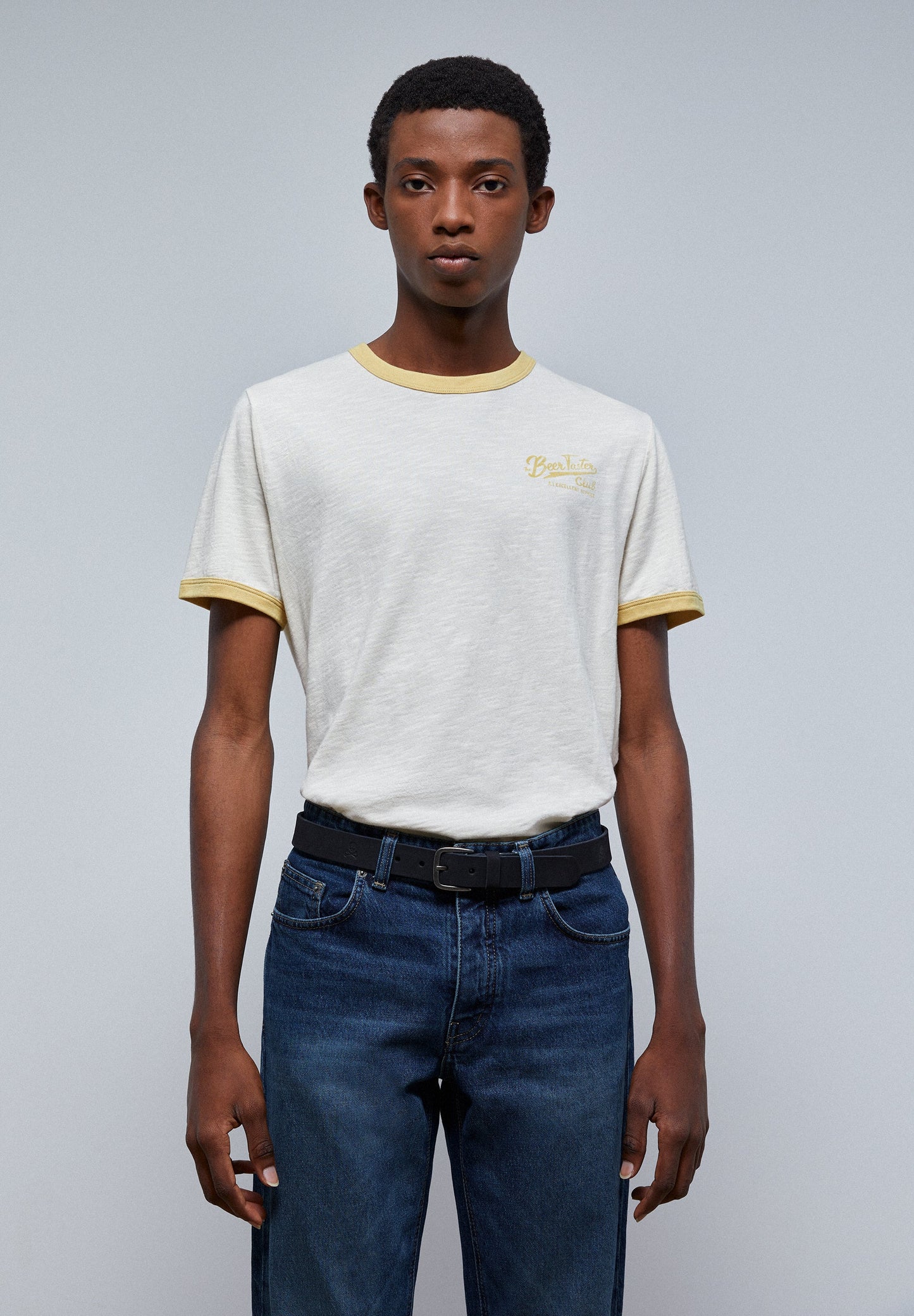 CONTRAST SLUB KNIT T-SHIRT