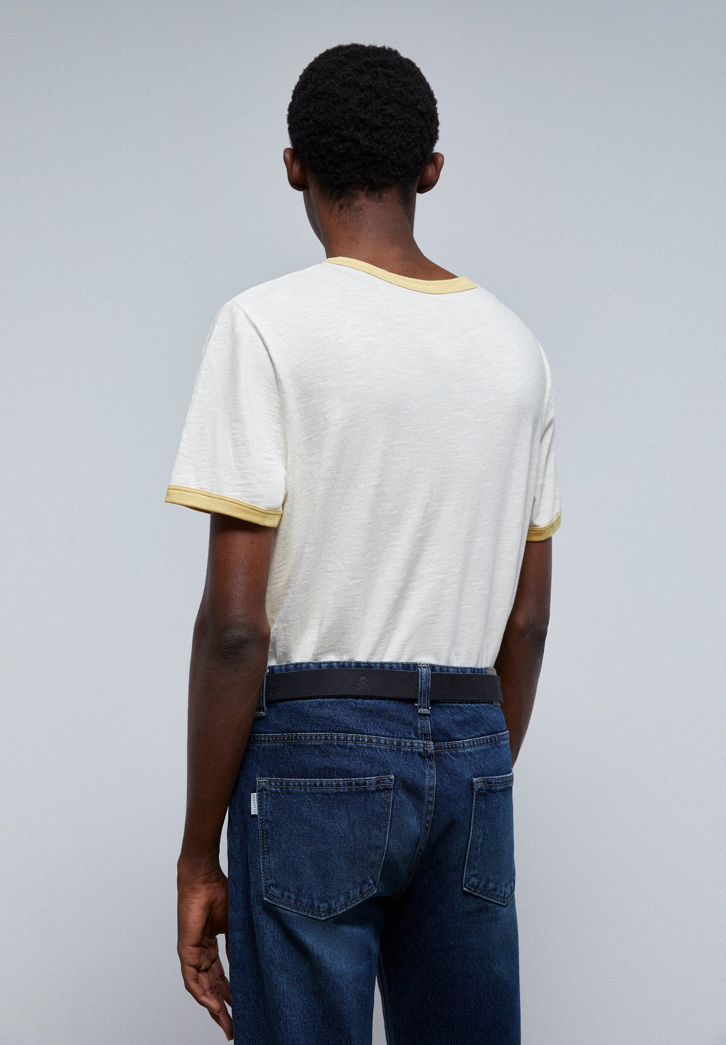 CONTRAST SLUB KNIT T-SHIRT