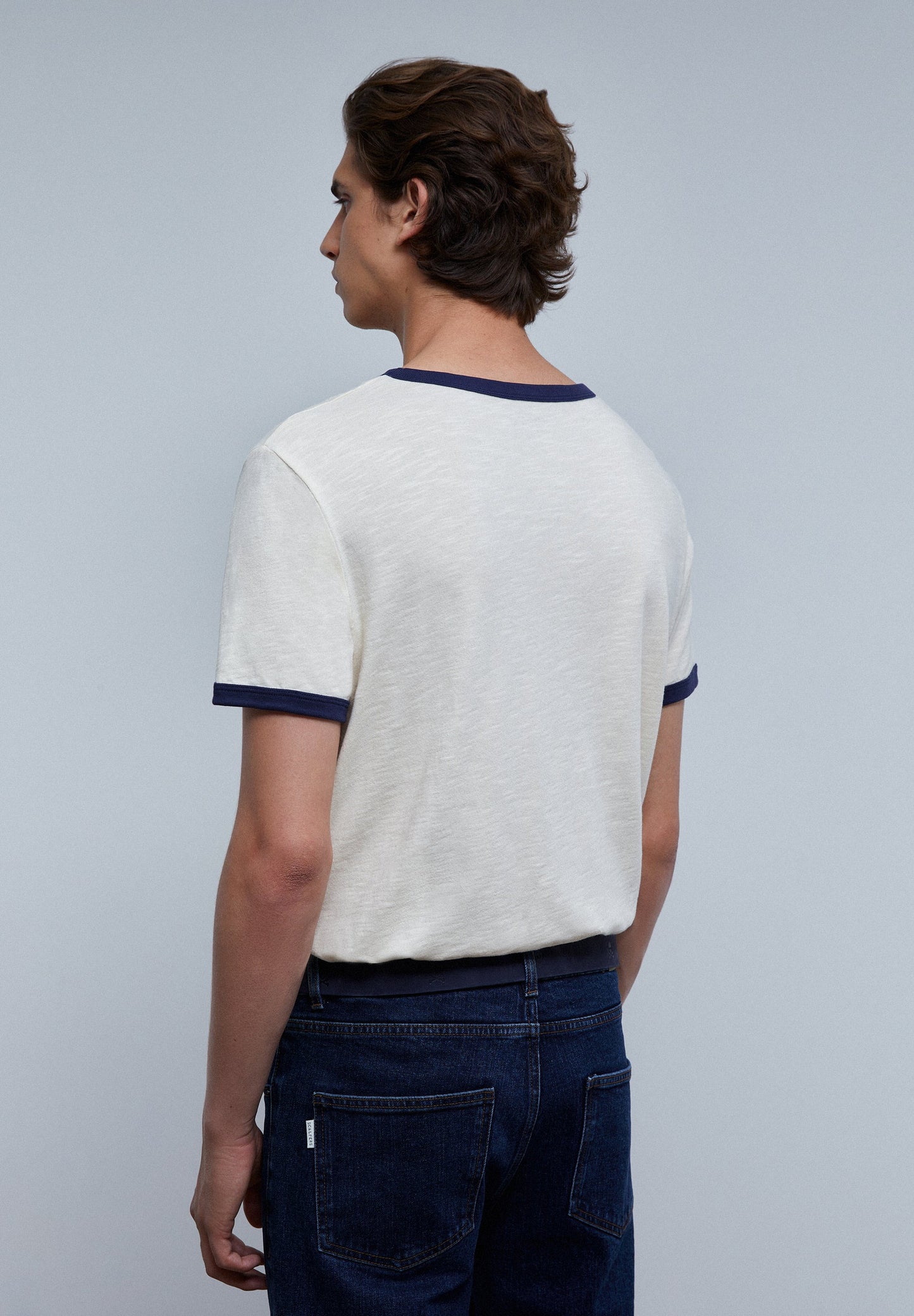 CONTRAST SLUB KNIT T-SHIRT