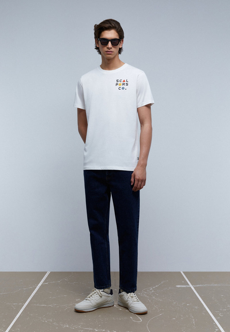 T-SHIRT WITH FRONT FLOCKED LOGO