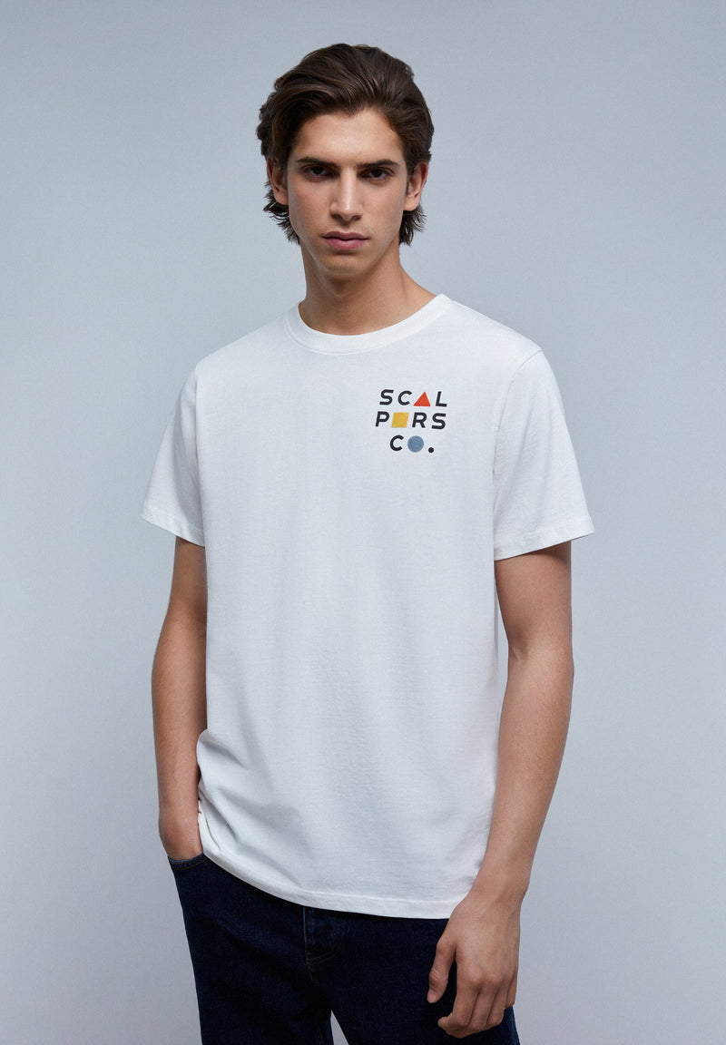 T-SHIRT WITH FRONT FLOCKED LOGO